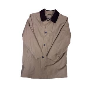 Vintage Claiborne Chore Coat Beige Down Leather Collar Work Jacket Mens XXL